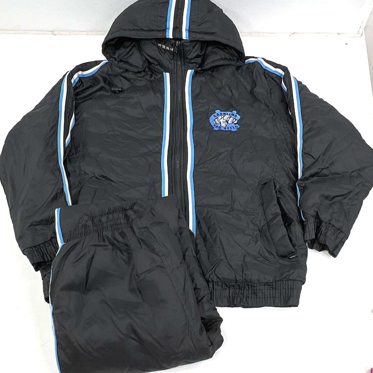 Vintage 90s IGNIK Black Carolina Tar Heels UNC Tracksuit Jacket Pants Men's XL