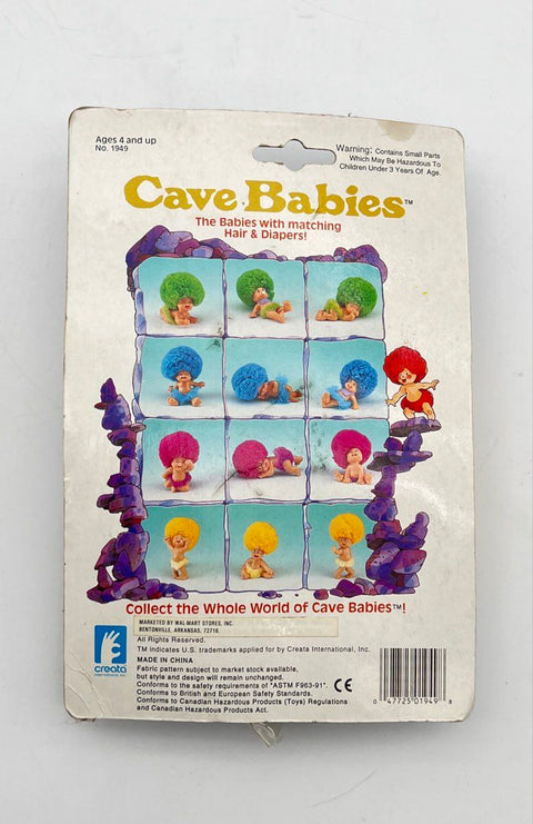 Creata Cave Babies 2 Figure Set No. 1949 Matching Hair and Diapers Vintage MOC