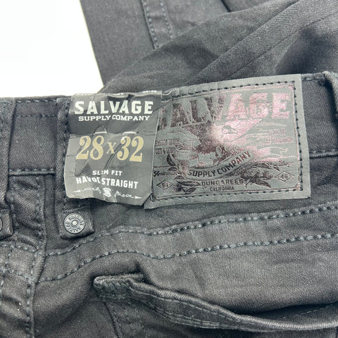 Salvage Black Havoc Straight Slim Fit Jeans Men's Size 28x32 NWT