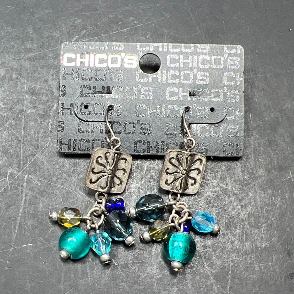 Chico's Davalle Blue Beaded Earrings NWT