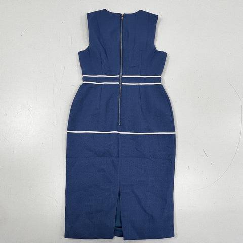 Karat Boutique Women's Navy Blue White Floral Applique Sheath Dress Size L