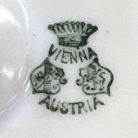 Antique Vienna Austria Porcelain Footed Bowl Figural Paw Feet Hand Painted 1900s