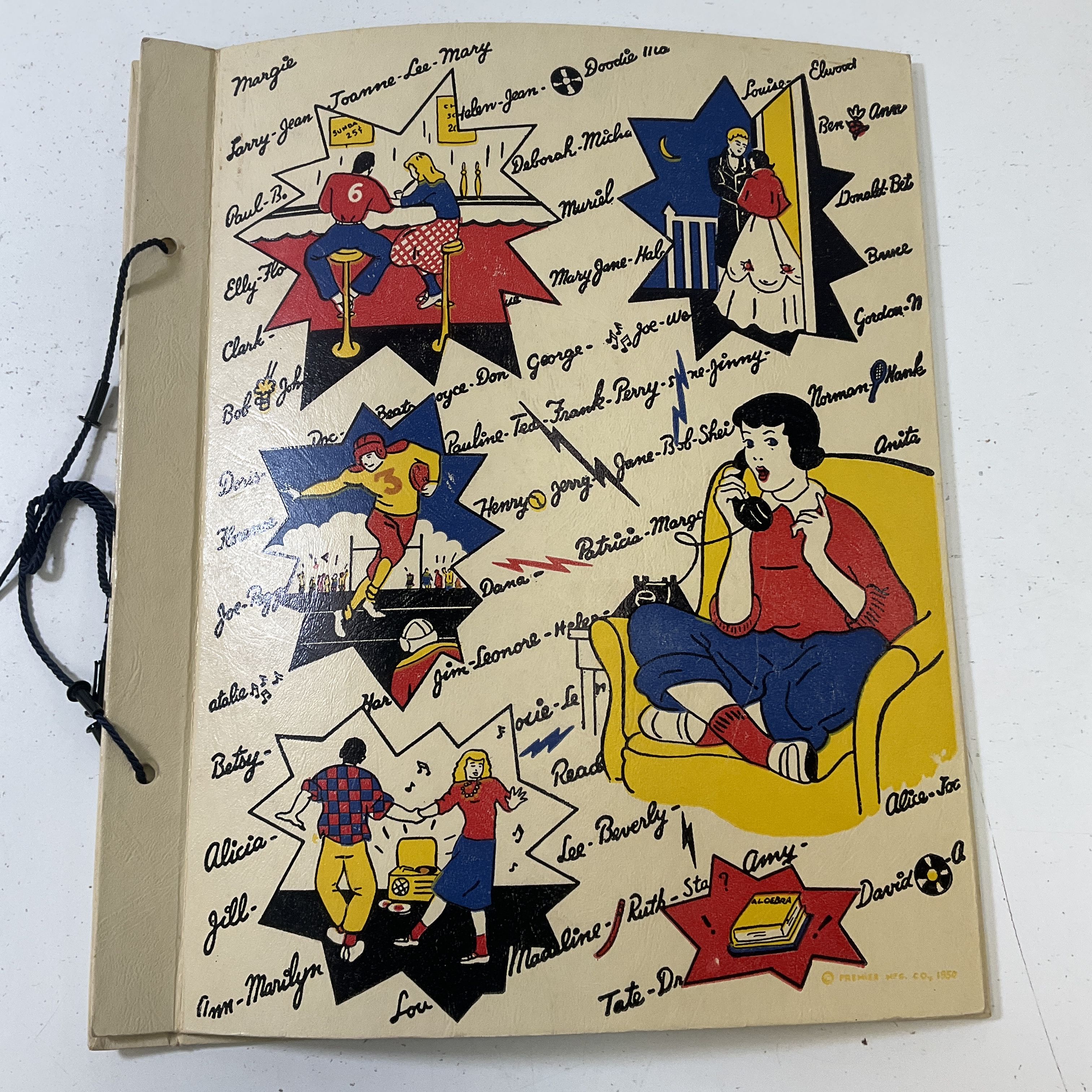 Vintage 1950s Premier Mfg Co Teenage Life Girl Talk Scrapbook Cover
