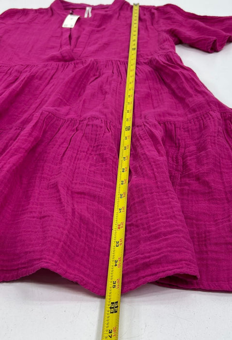 NWT Anthropologie The Kallie Pink Flowy Gauze Tunic Dress Women's M