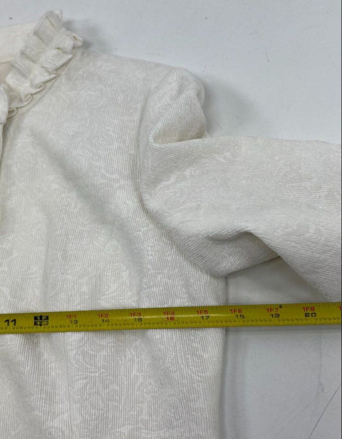 Chico's Cord Bouquet Carella Jacket Antique Ivory Ruffle Trim Women's 0 S NWT