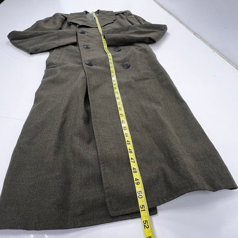 Vintage US Military Wool Overcoat Double Breasted Trench Jacket Sz 38L