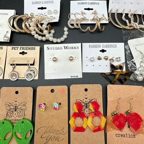 Fashion Earrings Lot of 38 Claire's Croft & Barrow Clay Handmade Studs