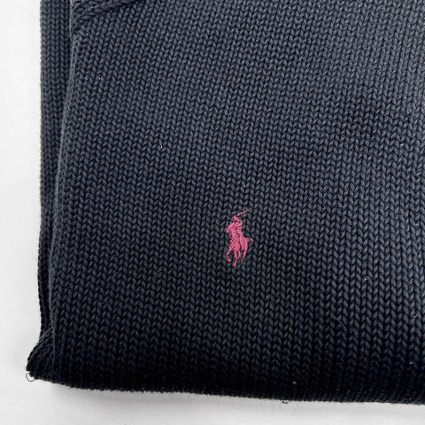 Vintage 90s Polo Ralph Lauren Men's Black V-Neck Sweater Vest Red Pony Logo Sz L