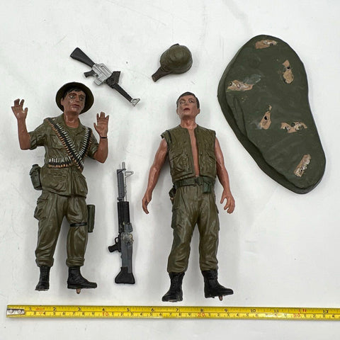 Vintage Army Military Action Figure Lot 2 Figures Accessories Vietnam Era Style