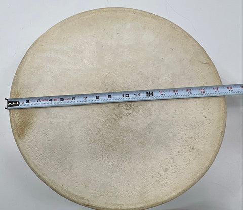 Vintage Hand Painted Rawhide Bowl Drum 17" Native American Style Southwestern