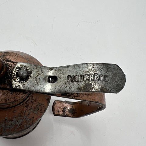 Vintage GOLDENROD Metal Pump Oil Can Thumb Oiler USA Made Rustic Industrial