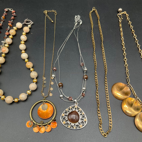 Vintage & Modern Boho Beaded Statement Necklace Jewelry Lot of 10 Pieces