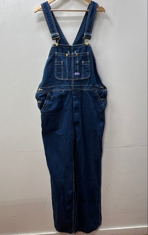 Vintage 90s Big Smith Denim Bib Overalls Carpenter Workwear Indigo Sz 36x36
