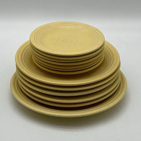 Homer Laughlin Fiesta Yellow Dinnerware 13pc Set Plates Dinner Salad Bread