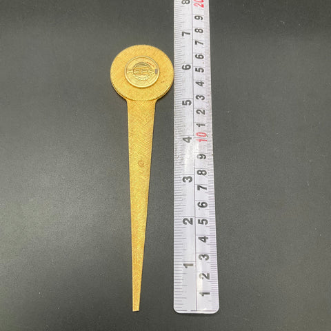 Vintage Pepsi Advertising Letter Opener Gold Tone Metal Textured 8 Inch