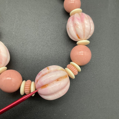 Blush Pink Taupe Jewelry Lot Faux Pearl Tassel Necklaces Earrings 10 Pc