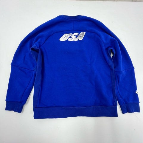Descente Men's USA Triathlon Blue Crewneck Pullover Sweatshirt Logo Sz XL