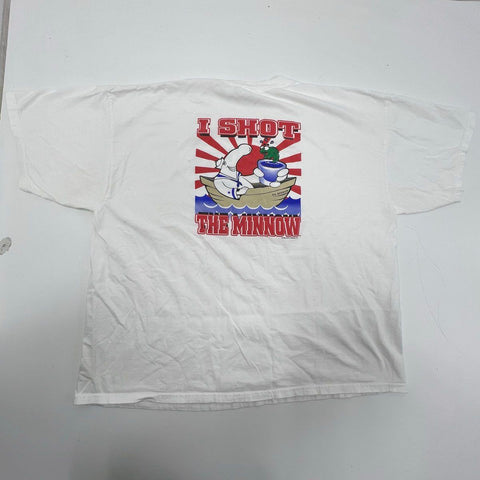 Big Dick's Halfway Inn I Shot The Minnow Funny T-Shirt Double Sided Sz 3XL