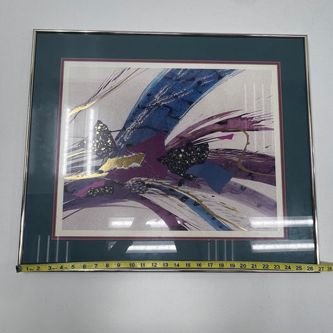 Steve Strickland Starwave I Abstract Framed Print 27x23 Contemporary Signed