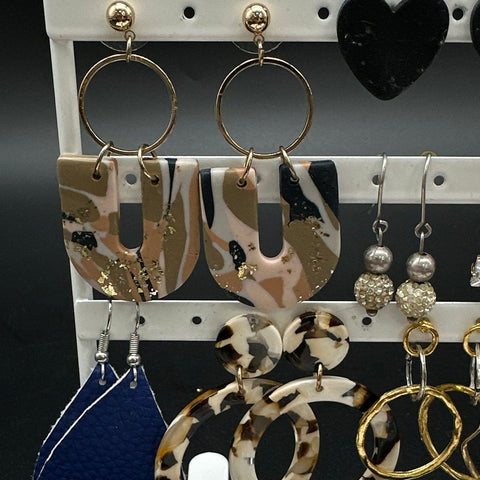 Fashion Earrings Jewelry Lot Mixed Styles Hoops Dangles Studs Acrylic 25+ Pairs