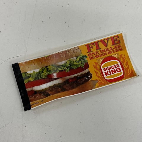 Vintage 1999 Burger King Burger Bucks Booklet Five $1 Coupons Fast Food Promo