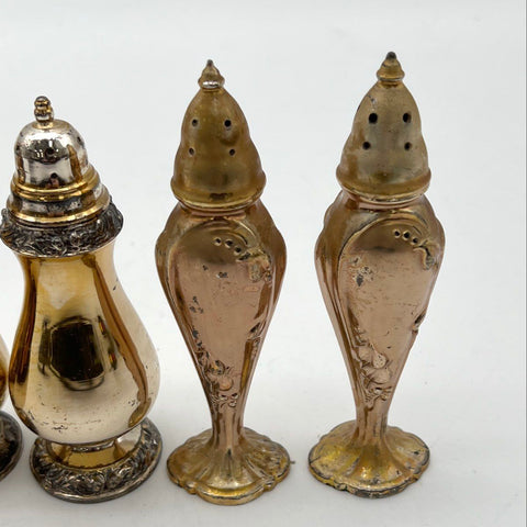 Salt and Pepper Shaker Lot Oneida Community & Stanhome Silver Plate 4 Pcs