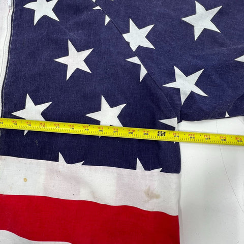 Vintage 70s Red White Blue American Flag USA Patriotic Zip Up Jacket Mens L