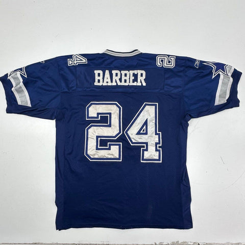 Reebok Men's Dallas Cowboys Marion Barber 24 Authentic Navy Blue Jersey Sz 54