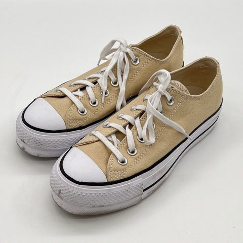 Converse Chuck Taylor All Star Lift Platform Low Top Beige Women's Size 7.5