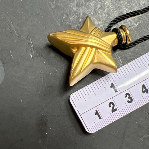 Vintage Debbie J Palmer Gold Tone Star Perfume Bottle Pendant Necklace 17" 21g