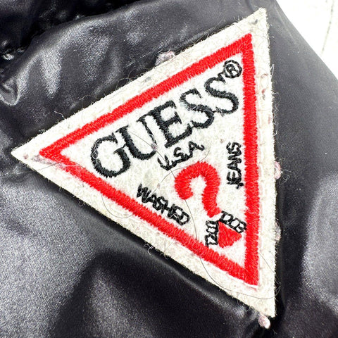 Guess Men's Black Hooded Puffer Jacket Quilted Full Zip Size M
