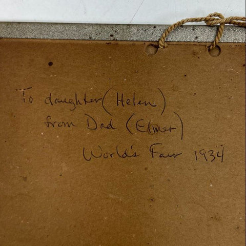 1934 Chicago World's Fair Souvenir Thermometer Colonial Village Art Deco