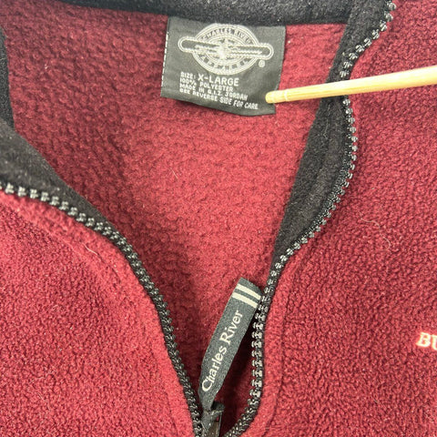 Vintage 2004 Harvard Business School HBS Fleece Quarter Zip Charles River Sz XL