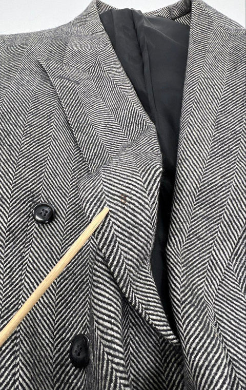 Lot of 2 Vintage 90s Oscar de la Renta Men's Blazers Plaid Herringbone Gray