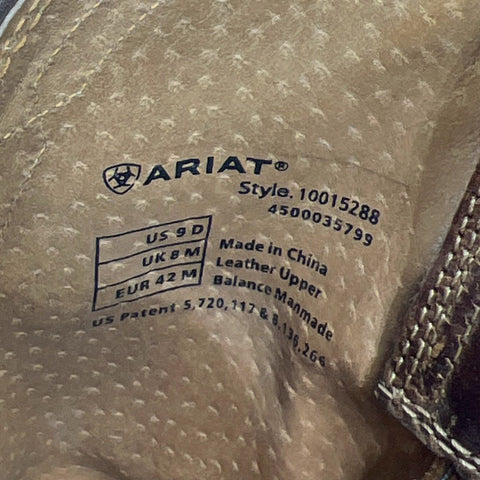 Ariat Heritage Roper Square Toe Distressed Brown Western Boots Size 9 D