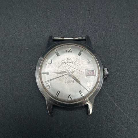 Vintage Imperial 17 Jewels Incabloc Watch Face Stainless Steel