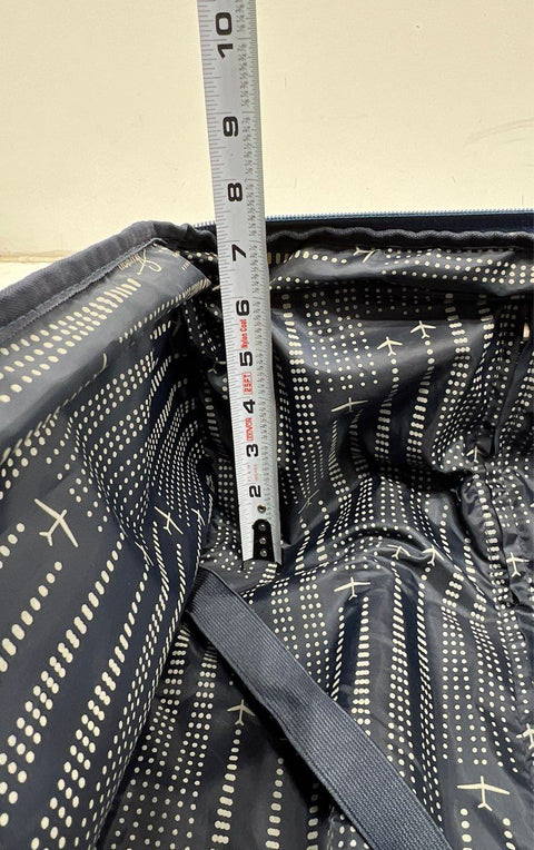 Skyway Navy Blue Fabric 4-Wheel Spinner Suitcase Travel Luggage Carry-On