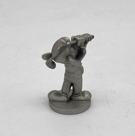 Disney Pewter Figurine Lot Mickey Mouse Golfing Minnie Mouse Heart 2 Pieces