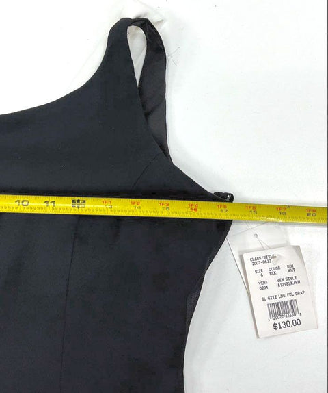 David's Bridal Women's NWT Black White Cowl Neck Formal Maxi Gown Dress Size 6