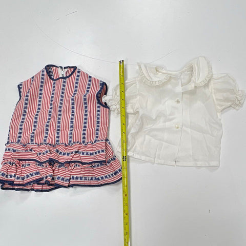 Vintage 60s 70s Lil' Airess Girls Clothing Lot Sailor Nautical 4pc Set Sz 3X