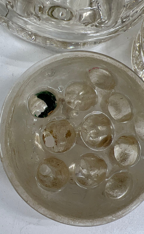 Vintage Lot of 3 Clear Glass Flower Frogs Floral Arranging Ikebana Decor
