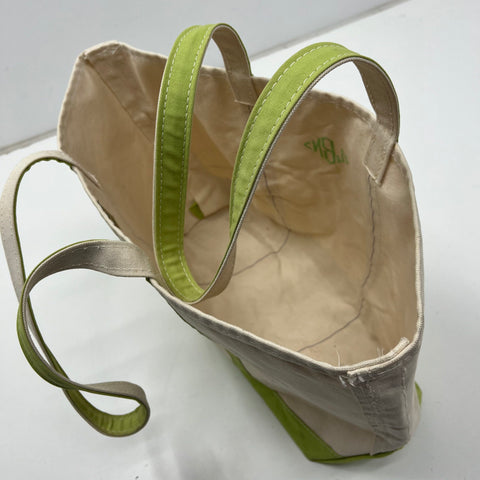 L.L. Bean Green Canvas Boat and Tote Bag Large Made in USA Monogram LRN