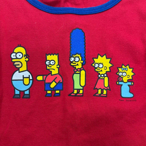Vintage 2002 The Simpsons Family Graphic Y2K Layered Long Sleeve Shirt Sz L