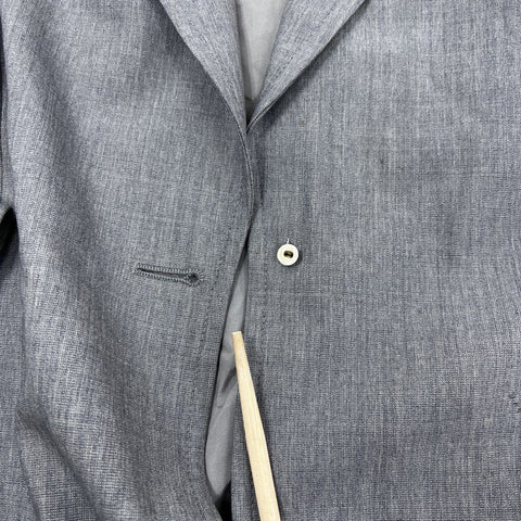 Escada Women's Gray Wool Silk Blend Single Button Blazer Made in Slovenia Sz 44
