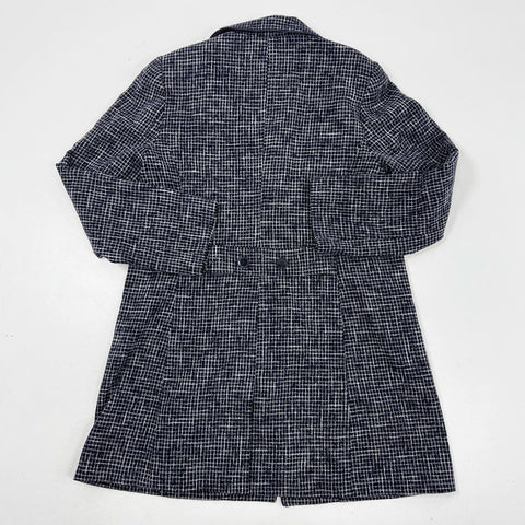 Pendleton Women's Black White Grid Wool Blend Button Front Coat Jacket Size 16