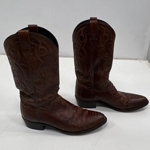 Dan Post DP2668 Brown Ostrich Leg Western Cowboy Boots Men's Size 11.5 D
