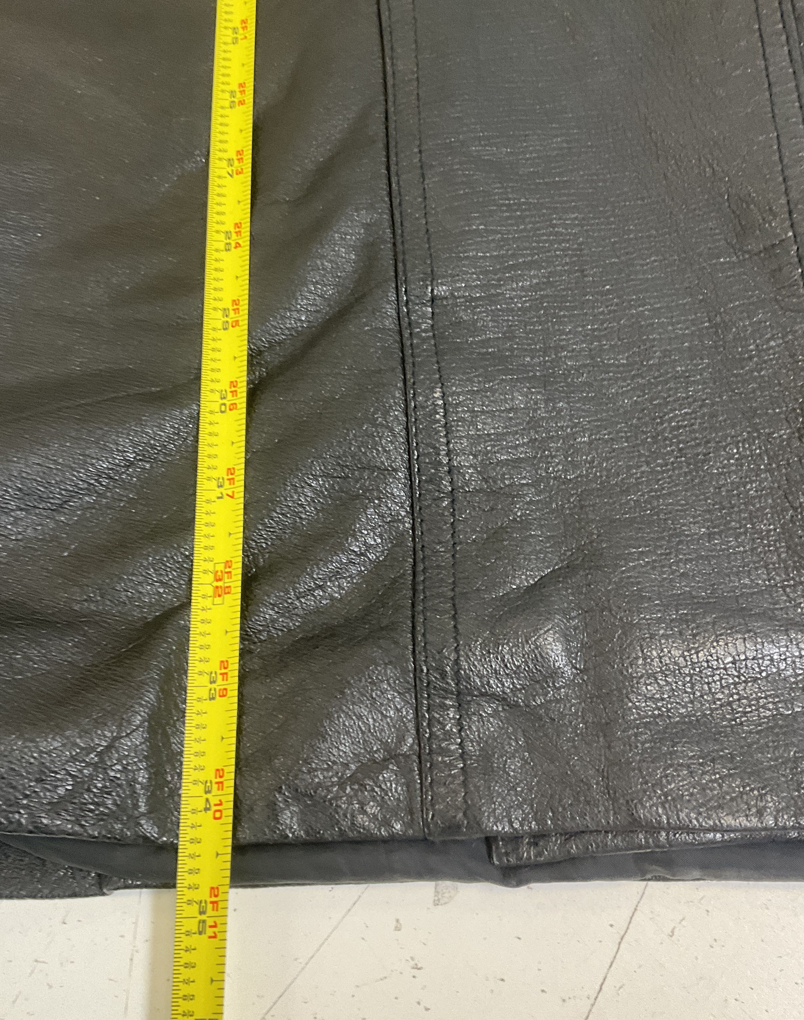 Vintage 90s NYDA Black Genuine Leather Longline Coat Womens Size L
