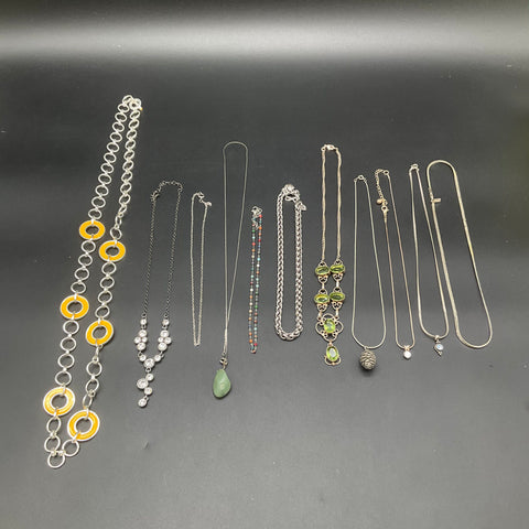 Fashion Jewelry Lot of 11 Vintage and Modern Necklaces Pendants Bracelets