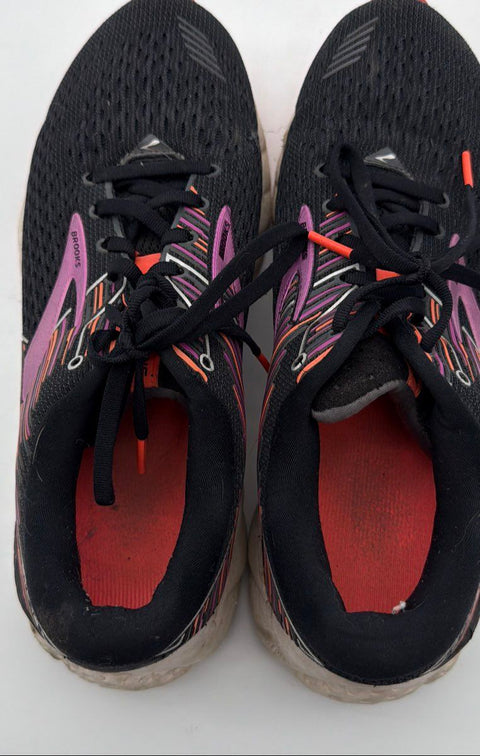 Brooks Adrenaline GTS 19 Black Purple Orange Running Shoes Women's Size 10