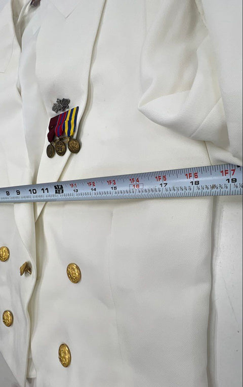 Vintage US Navy Men's Dinner Dress White Mess Jacket Shirt Master Chief YN Sz 36